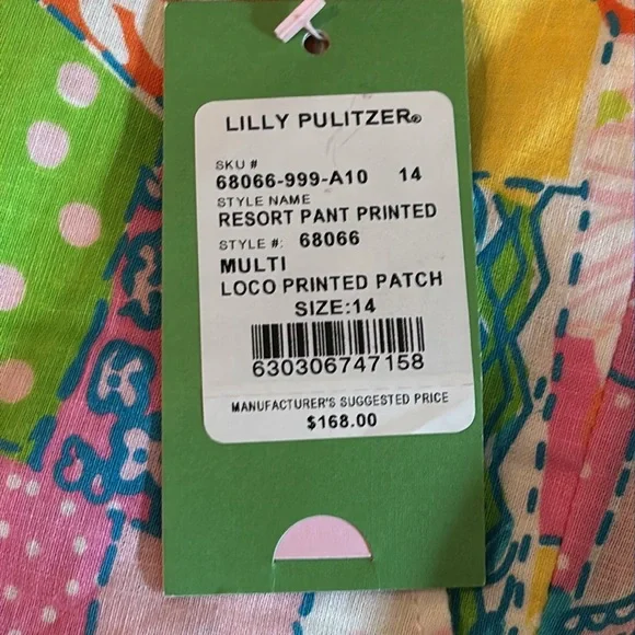 Lilly Pulitzer- Resort Pant Printed size 14 NWT - Picture 7 of 8